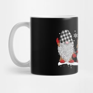 Three Gnomes In Leopard Printed Buffalo Plaid Christmas Gift Shirt Mug